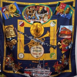 HERMES Vintage Authentic Silk Scarf “The New Orleans” with Box